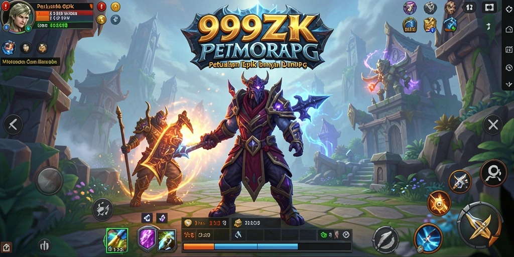 Tampilan gameplay MMORPG 999ZK yang mendebarkan dan penuh aksi.