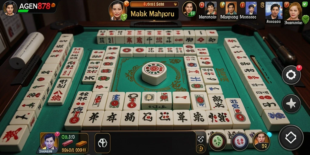 Tampilan gameplay AGEN878 yang mendebarkan dan penuh strategi Mahjong.