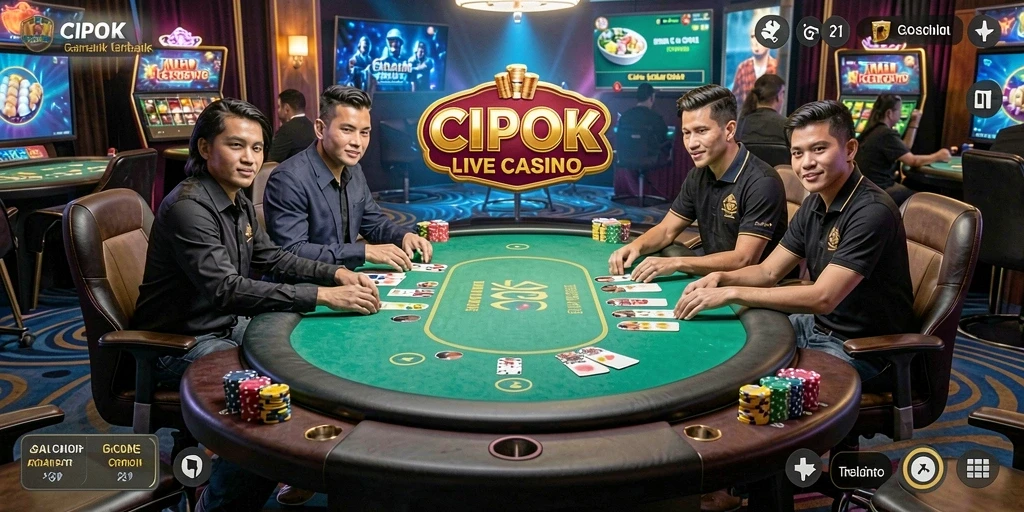 Tampilan gameplay Live Casino di CIPOK yang interaktif dan seru.