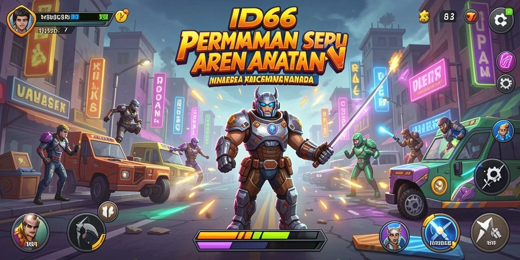 Screenshot gameplay seru dari ID66 yang menampilkan tantangan Arcade.