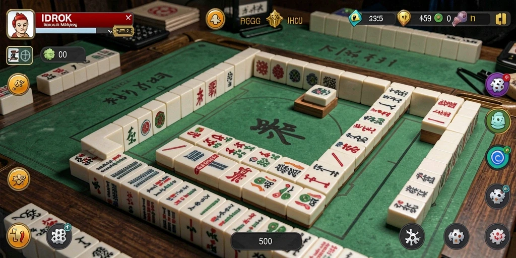 Screenshot gameplay IDROK yang menunjukkan tantangan Mahjong yang mengasyikkan.