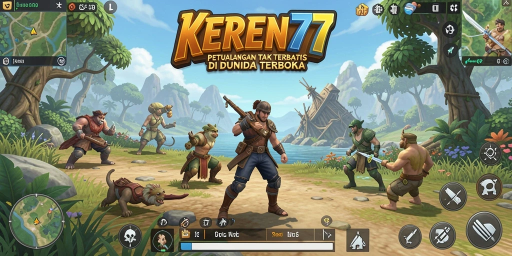 Tampilan menakjubkan dari gameplay KEREN77 di dunia terbuka.