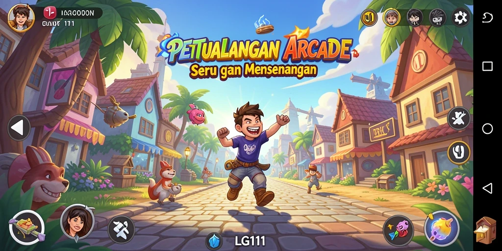 Tampilan gameplay LG111 yang seru dan penuh warna.