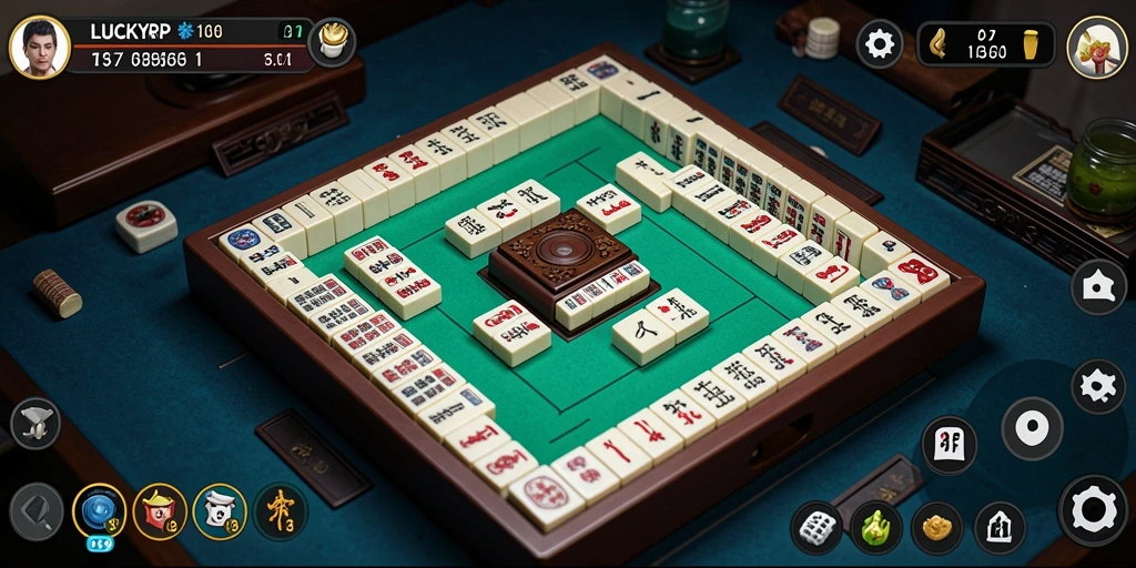 Screenshot LUCKYRP menampilkan momen seru permainan Mahjong yang penuh strategi.