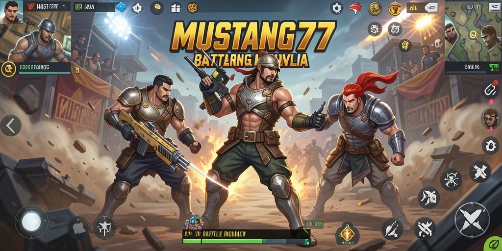 Gameplay seru di MUSTANG77 dengan pertempuran Battle Royale.
