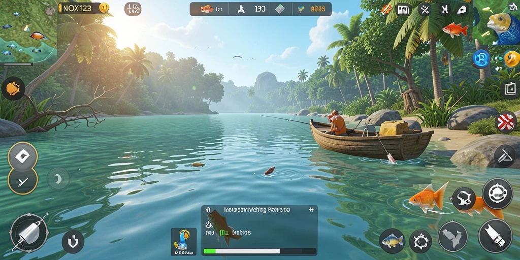 Screenshot menunjukkan pemain sedang menikmati pengalaman memancing yang seru.