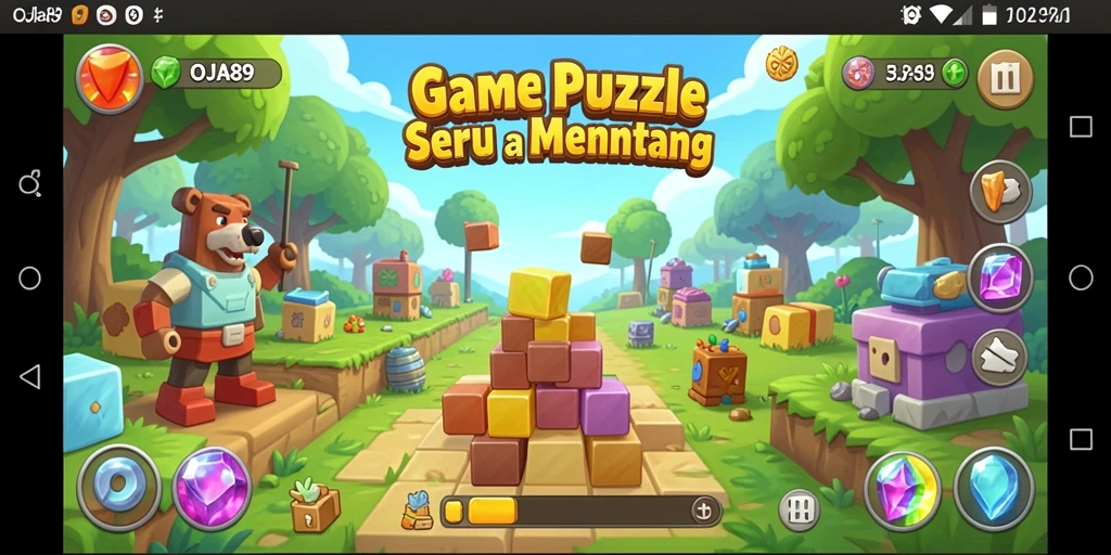Tampilan gameplay OJA89 yang menarik dan berwarna-warni.