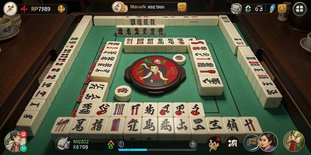 Tampilan gameplay yang menarik di RP6789 dengan ubin Mahjong.