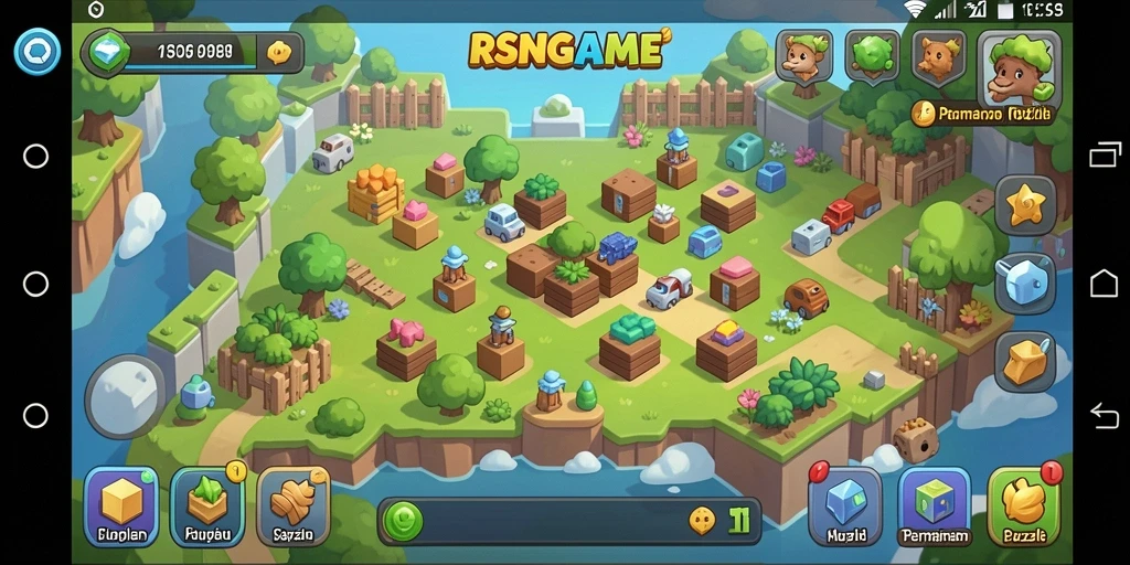 Tampilan gameplay RSNGAME dengan berbagai tantangan puzzle seru.