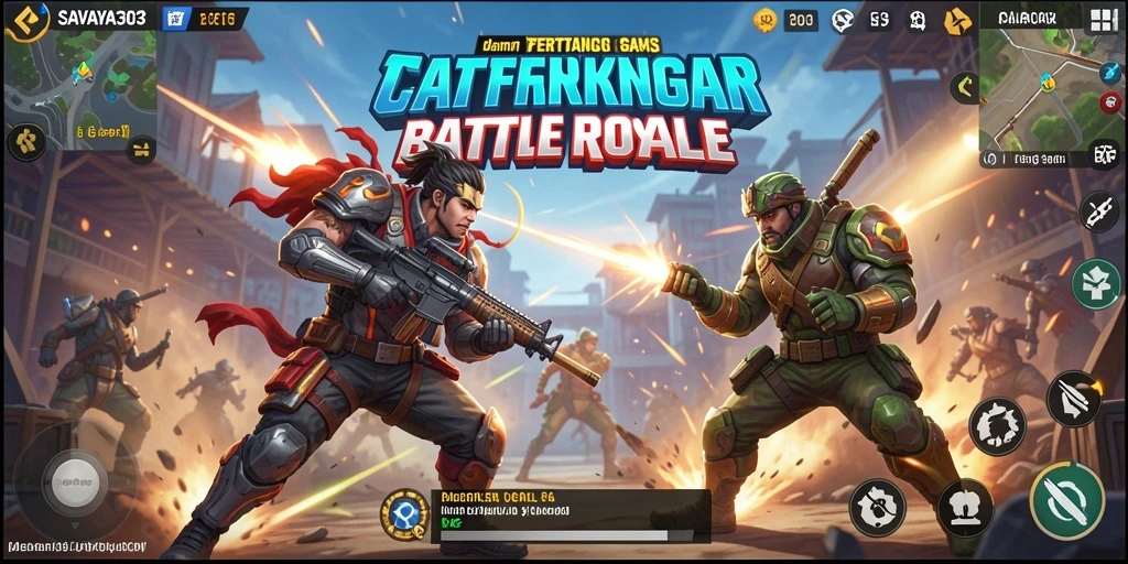 Screenshot SAVAYA303 menampilkan aksi seru dalam pertarungan Battle Royale.