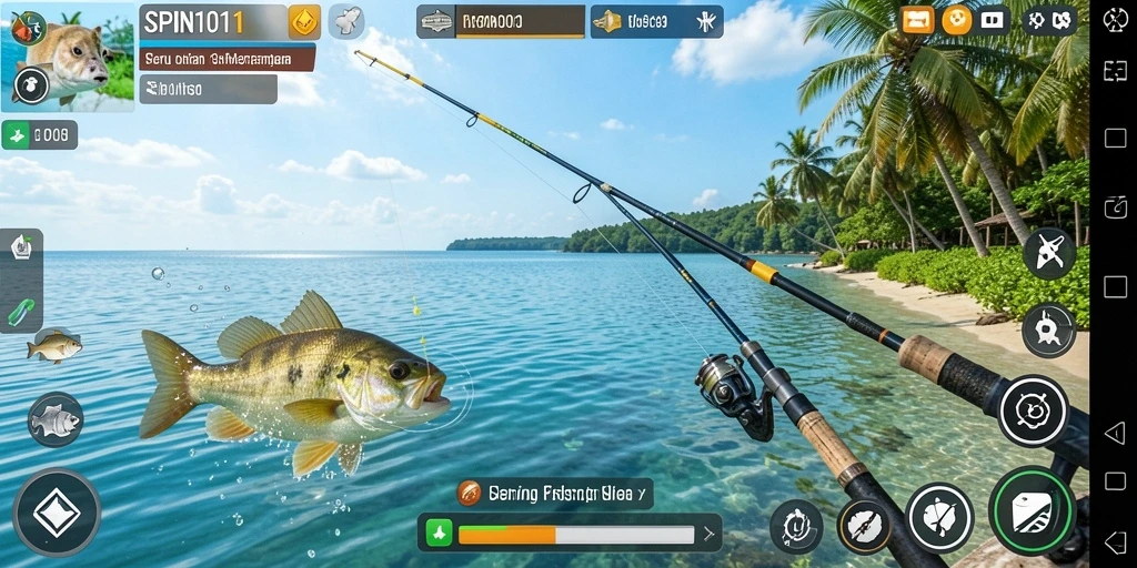 Screenshot gameplay SPIN101 menunjukkan pengalaman memancing yang seru.