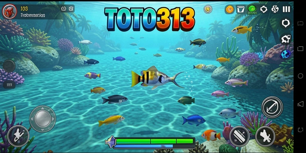 Tampilan gameplay TOTO313 yang mendebarkan saat memancing ikan.