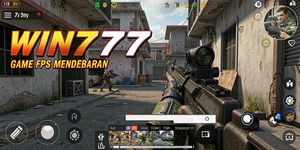 Tampak aksi gameplay mendebarkan dari WIN777 dalam pertempuran FPS.