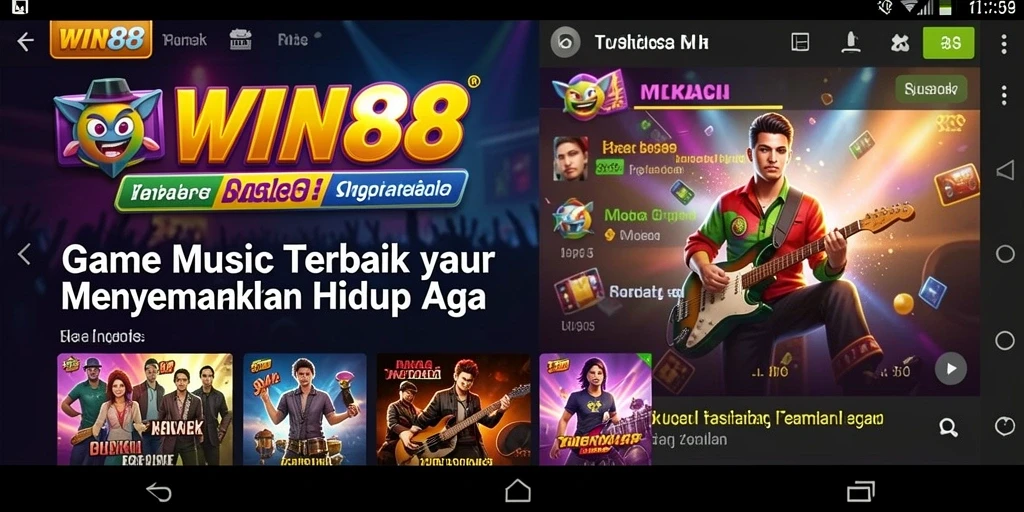 Tampilan gameplay WIN88 yang seru dan menampilkan lagu-lagu terbaik.