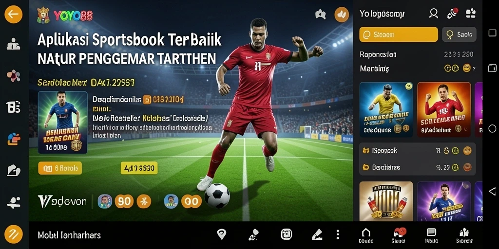 Screenshot utama YOYO88 menampilkan antarmuka sportsbook yang menarik.
