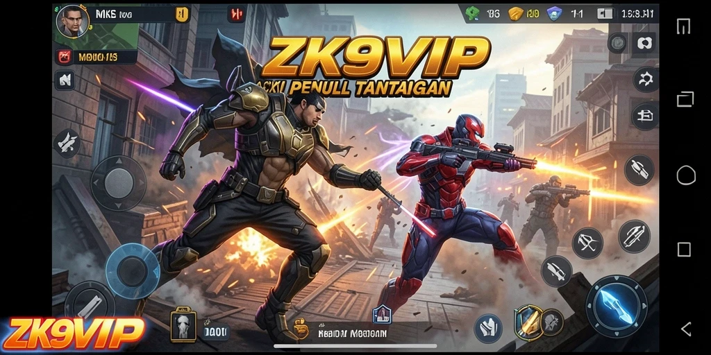 Screenshot ZK9VIP menampilkan aksi pertarungan yang mendebarkan dan grafis yang menawan.